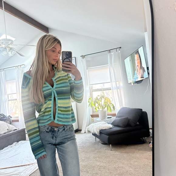 Y2K Striped Knit Spring Sweater - Picture 6 of 6